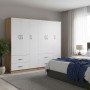 Ντουλάπα εξάφυλλη Athos pakoworld sonoma-λευκό 180x42x180εκ