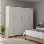 Ντουλάπα εξάφυλλη Athos pakoworld Sonoma-λευκό 200.5x42x180εκ