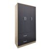 Ντουλάπα εξάφυλλη Athos pakoworld sonoma-ανθρακί 180x42x180εκ