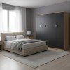 Ντουλάπα πεντάφυλλη Athos I pakoworld sonoma-ανθρακί 170x42x180εκ
