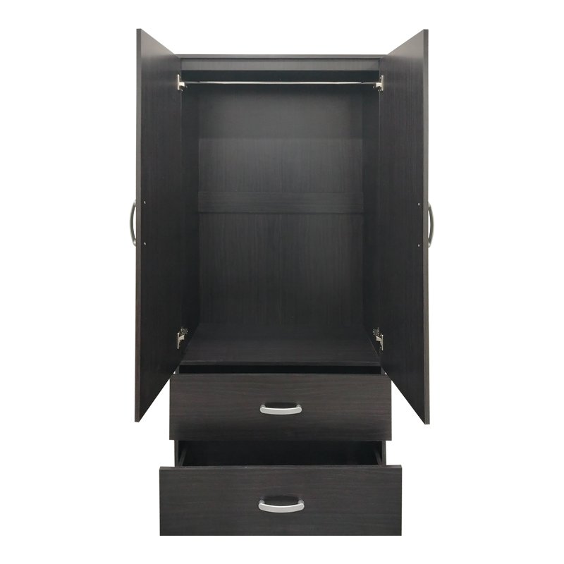 Ντουλάπα τετράφυλλη με πατάρι Athos pakoworld wenge 160x42x240εκ