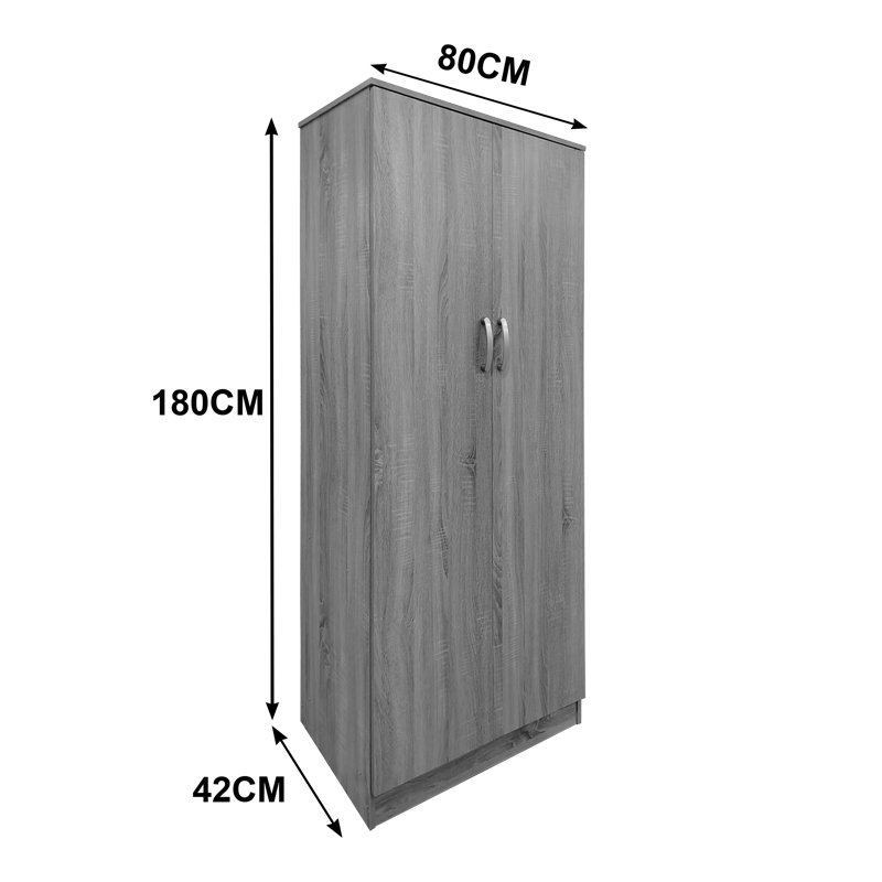 Ντουλάπα τετράφυλλη με πατάρι Athos pakoworld wenge 160x42x240εκ
