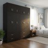 Ντουλάπα εξάφυλλη με πατάρι Athos pakoworld wenge 180x42x240εκ