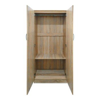 Ντουλάπα εξάφυλλη με πατάρι Athos pakoworld sonoma 240x42x240εκ
