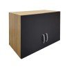 Ντουλάπα εξάφυλλη με πατάρι Athos pakoworld sonoma-ανθρακί 240x42x240εκ