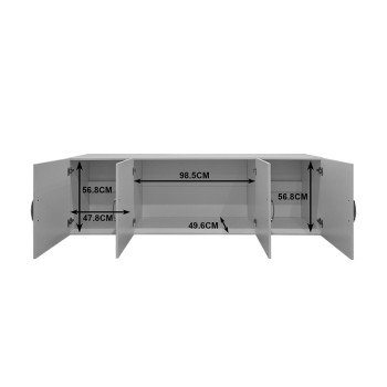 Ντουλάπα τετράφυλλη και πατάρι Alvia pakoworld λευκό 200x51x240εκ