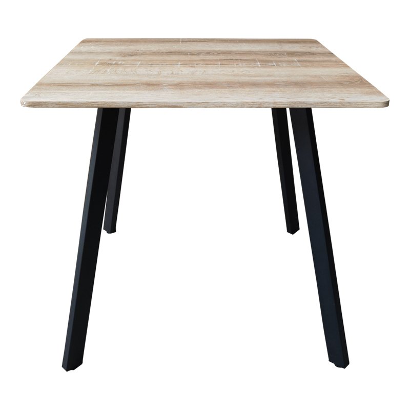 Τραπέζι Squaro pakoworld sonoma mdf με μαύρα μεταλλικά πόδια 80x80x75εκ
