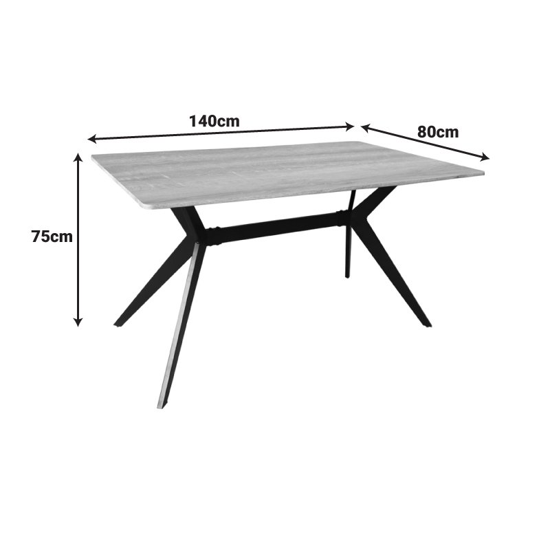 Τραπέζι Ezali pakoworld sonoma mdf με μαύρα μεταλλικά πόδια 140x80x75εκ Τραπέζι Ezali pakoworld sonoma mdf με μαύρα μεταλλικά πόδια 140x80x75εκ