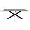 Τραπέζι Bethan pakoworld sonoma με γκρι mdf και μαύρο μέταλλο 180x90x75εκ