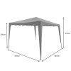 Κιόσκι Gazebo pakoworld μεταλλικός σκελετός - ύφασμα μπεζ 3x3m