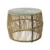 Τραπέζι Adela pakoworld pe wicker-γυαλί σε φυσική απόχρωση Φ47x38εκ