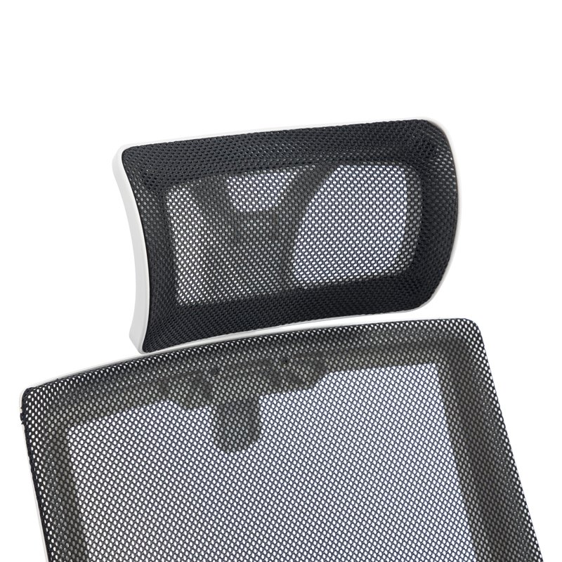 Καρέκλα γραφείου Plymot pakoworld λευκή - mesh μαύρο 48x58x112-122εκ