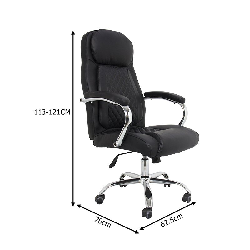 Καρέκλα γραφείου διευθυντή Stoldi pakoworld pu μαύρο 62.5x70x113-121εκ