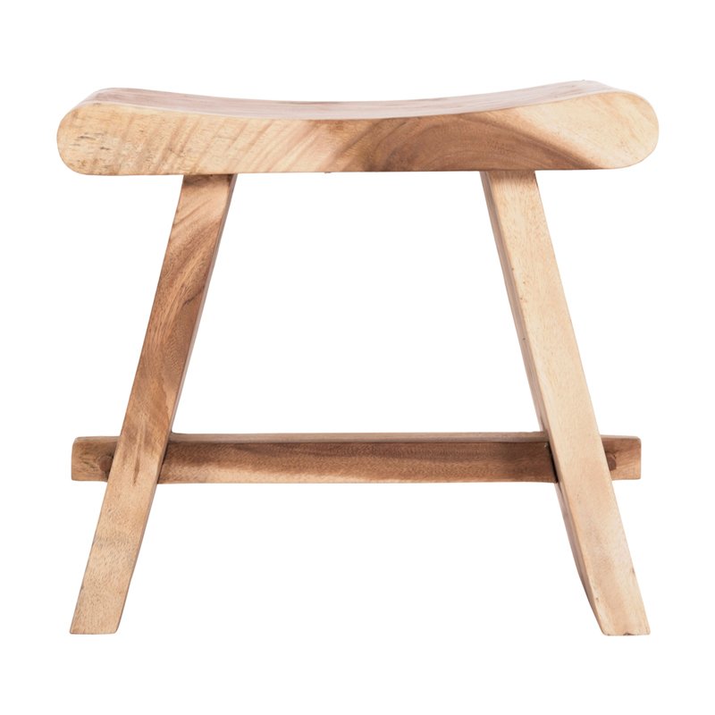 Σκαμπό Saddle pakoworld suar ξύλο σε φυσική απόχρωση 50x30x50εκ