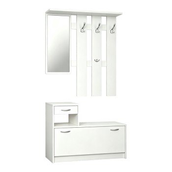 Έπιπλο εισόδου Jentia pakoworld με καθρέπτη λευκό MDF 100x24x186εκ