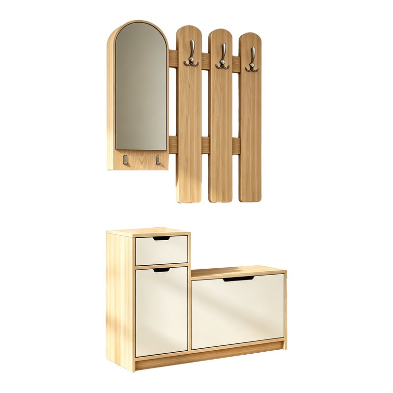 Έπιπλο εισόδου Kenty pakoworld με καθρέπτη sonoma με λευκό MDF 100x28x110εκ Έπιπλο εισόδου Kenty pakoworld με καθρέπτη sonoma με λευκό MDF 100x28x110εκ