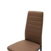 Καρέκλα Parker pakoworld cappuccino PU με μεταλλικό μαύρο πόδι 41x48x96εκ