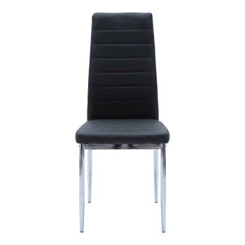 Καρέκλα Parker pakoworld μαύρο PU με πόδι χρωμίου 41x48x96εκ
