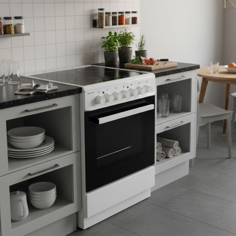 SILIFO SF6124CFVW Κεραμική Κουζίνα 60.5cm με 4 Ζώνες Λευκό