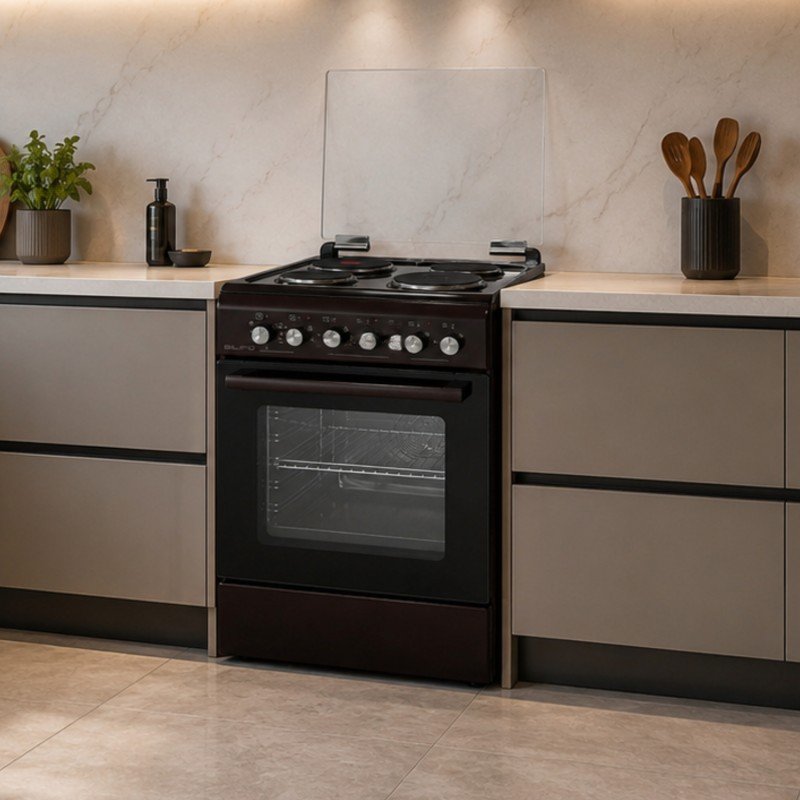 SILIFO SF6148 Ηλεκτρική Κουζίνα 60cm με Εμαγιέ Εστίες Καφέ
