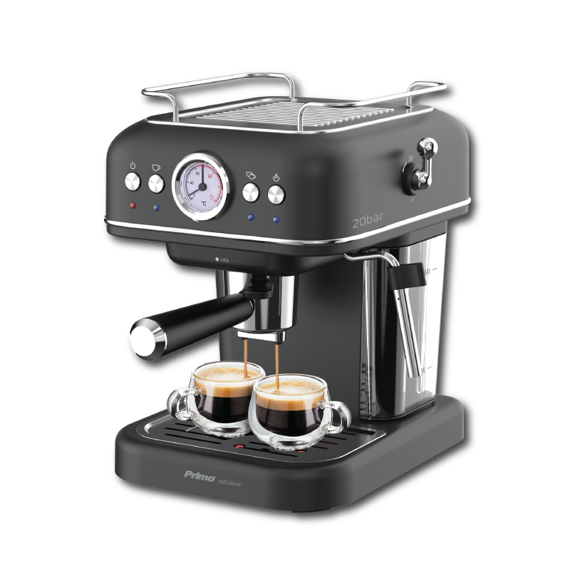 Μηχανή Καφέ Espresso PREM-40444 Primo Eco 20Bar 3σε1 Αναλογικό καντράν θερμοκρασίας Μαύρη-Chrome Μηχανή Καφέ Espresso PREM-40444 Primo Eco 20Bar 3σε1 Αναλογικό καντράν θερμοκρασίας Μαύρη-Chrome