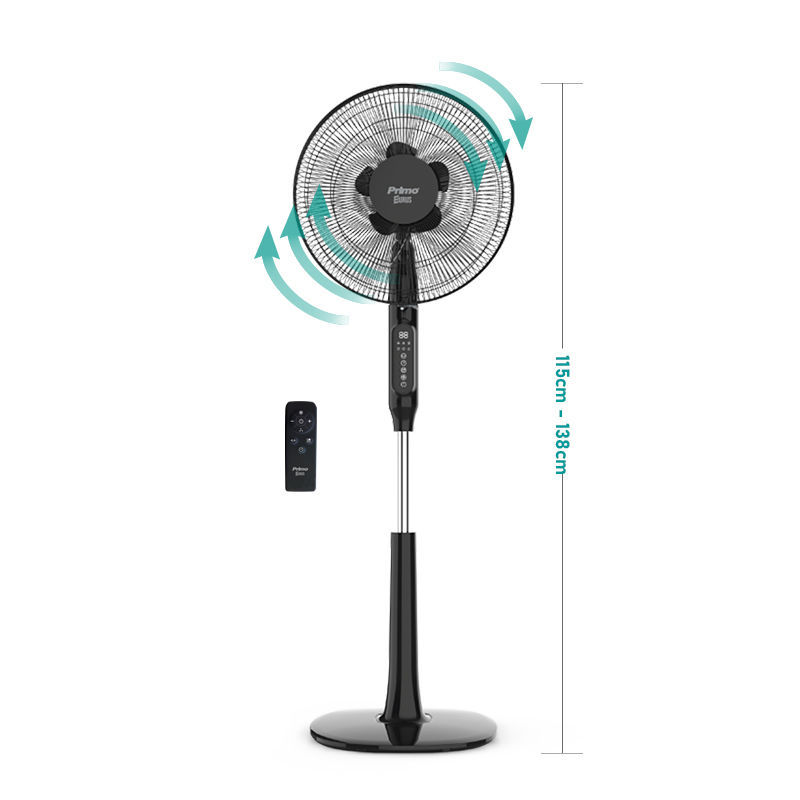 Ανεμιστήρας Ορθοστάτης PRSF-80615D Primo 16'' 40εκ. Με Τηλεχειριστήριο και DC μοτέρ Μαύρος