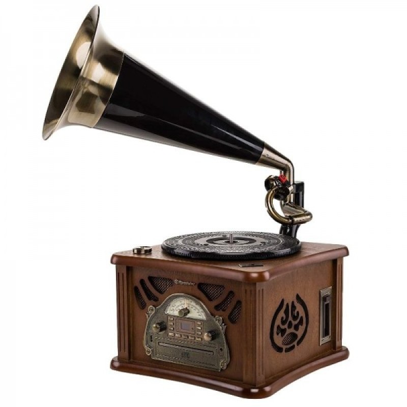 Vintage Ξύλινο ΗiFi με Χοάνη Γραμμοφώνου HIF-1850TUMPK Vintage Ξύλινο ΗiFi με Χοάνη Γραμμοφώνου HIF-1850TUMPK