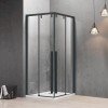 Karag Santorini 100 Nero 70x70x200cm Τετράγωνη Καμπίνα Ντουζιέρας Με 2 Συρόμενες Πόρτες & Διάφανο Κρύσταλλο ΔΙΑΦ. NANO 8mm