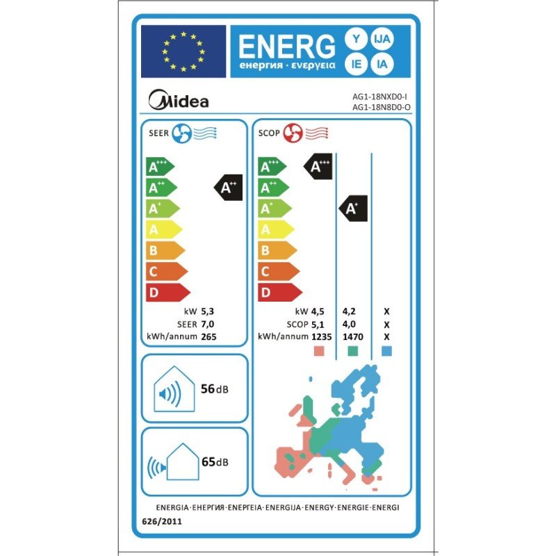 Midea Xtreme Save II Κλιματιστικό Inverter 18000 BTU A+++/A+++ με Ιονιστή και WiFi