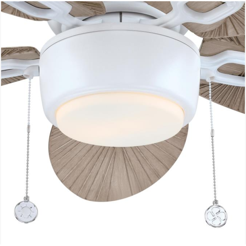 Westinghouse Oasis Ανεμιστήρας Οροφής εσωτερικής\εξωτερικής χρήσης 132cm με Φωτισμό, Ματ Λευκός με Πτερύγια ABS Bahama Grey  73164