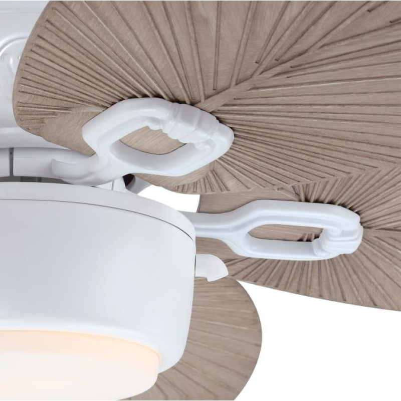 Westinghouse Oasis Ανεμιστήρας Οροφής εσωτερικής\εξωτερικής χρήσης 132cm με Φωτισμό, Ματ Λευκός με Πτερύγια ABS Bahama Grey  73164