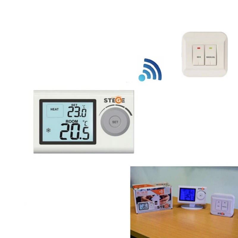STEGE SG100 RF Ασύρματος Ψηφιακός Θερμοστάτης Χώρου Ψύξης-Θέρμανσης 