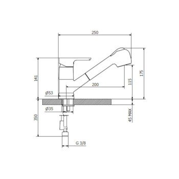 Teorema Novita Goodlife 186551 Μπαταρία Κουζίνας Πάγκου με Ντουζ και Σπιράλ Ασημί 