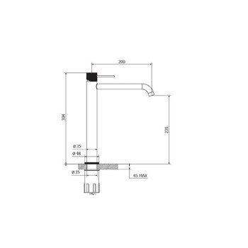Teorema Lab 233411 Αναμεικτική Μπαταρία Νιπτήρα Ψηλή Χάλκινη 