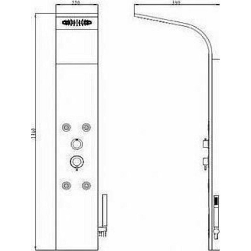 Crown 103106 Στήλη Υδρομασάζ 134cm