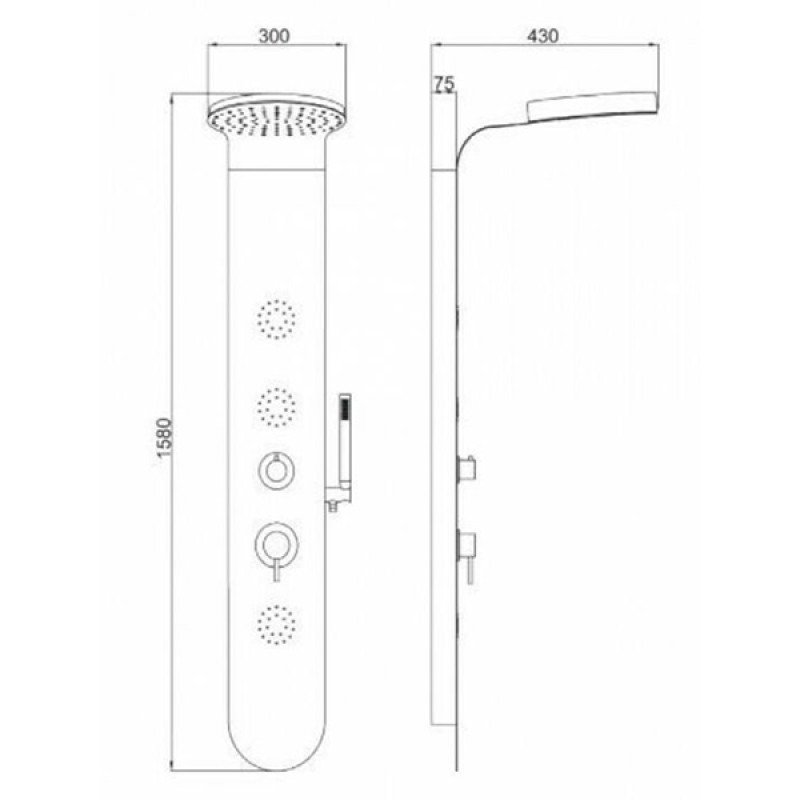 Crown 103109 Στήλη Υδρομασάζ 158cm 