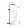 Kls Diva 690650MBD Στήλη Ντουζ με Μπαταρία 70-112,5cm 