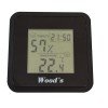 Wood’s WHG-1 Υγρασιόμετρο 0-50°C με ρολόι & ημερομηνία 9x9x2.5 cm σε μαύρο χρώμα  (3 άτοκες δόσεις)