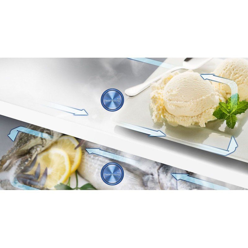 Samsung Ψυγείο Δίπορτο 320lt Total NoFrost Υ171xΠ60xΒ67εκ. Λευκό RT32K5030WW/ES