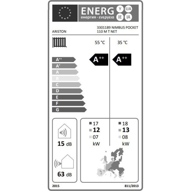 Ariston Nimbus Pocket 110 M T Net Αντλία Θερμότητας 10.4kW Τριφασική 60°C Monoblock
