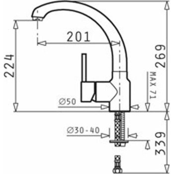 Pyramis Classic Armonica 095152301 Μπαταρία Κουζίνας Πάγκου Μπεζ