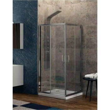 Karag New Flora 100 NFLF1008080180 Καμπίνα Ντουζιέρας με Συρόμενη Πόρτα 80x80x180cm Fabric