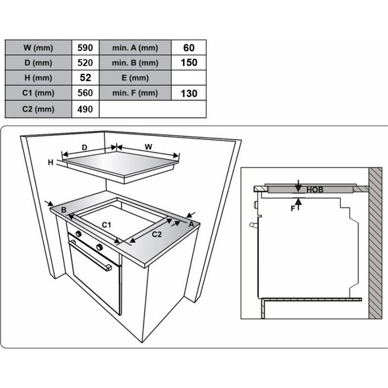 MultiHome V6-04T Κεραμική Εστία Αυτόνομη 59x52εκ.