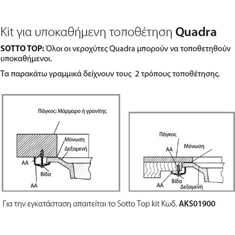 Elleci Quadra 100 Granitek Ένθετος Νεροχύτης από Συνθετικό Γρανίτη Μ41xΠ50cm Avena G51