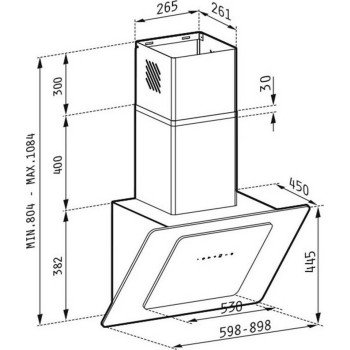 Pyramis Fiero Απορροφητήρας Καμινάδα 90cm Λευκός