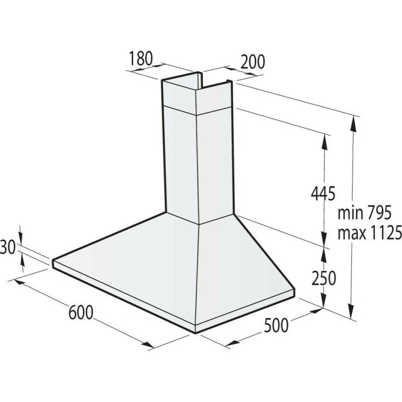 Gorenje WHC63CLI Απορροφητήρας Καμινάδα 60cm Μπεζ