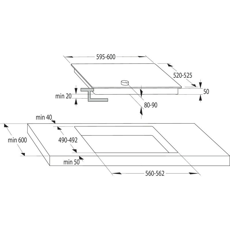 Gorenje EC642CLB Κεραμική Εστία Αυτόνομη Inox 59.5x51εκ.
