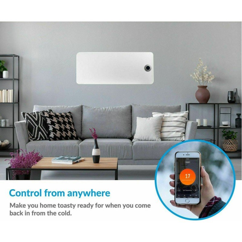 Thermoval T19 Θερμοπομπός Τοίχου 2000W με Ηλεκτρονικό Θερμοστάτη και WiFi 92x38cm