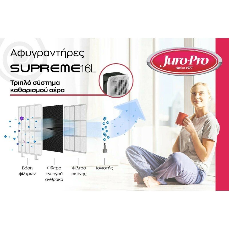 Juro-Pro Supreme Αφυγραντήρας με Συμπιεστή και Ιονιστή 16lt