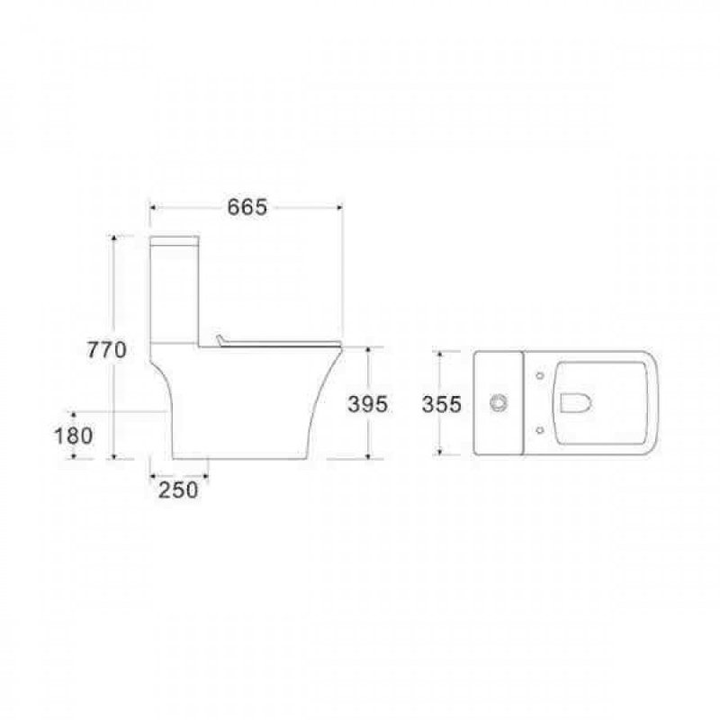 Karag Natalia 1215 Λεκάνη Δαπέδου Rimless με Καζανάκι με Slim Κάλυμμα Soft Close Λευκή